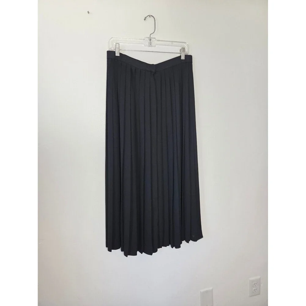 Vintage Doncaster Pleated Maxi Skirt Black Size 12 Academia Whimsygoth Victorian